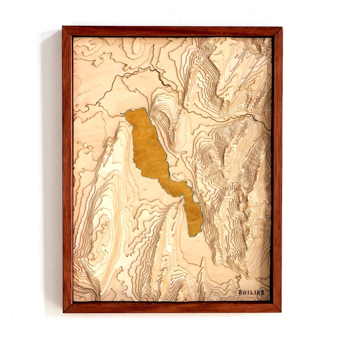Carte du lac d'Annecy, cadre standard brun et lac brun