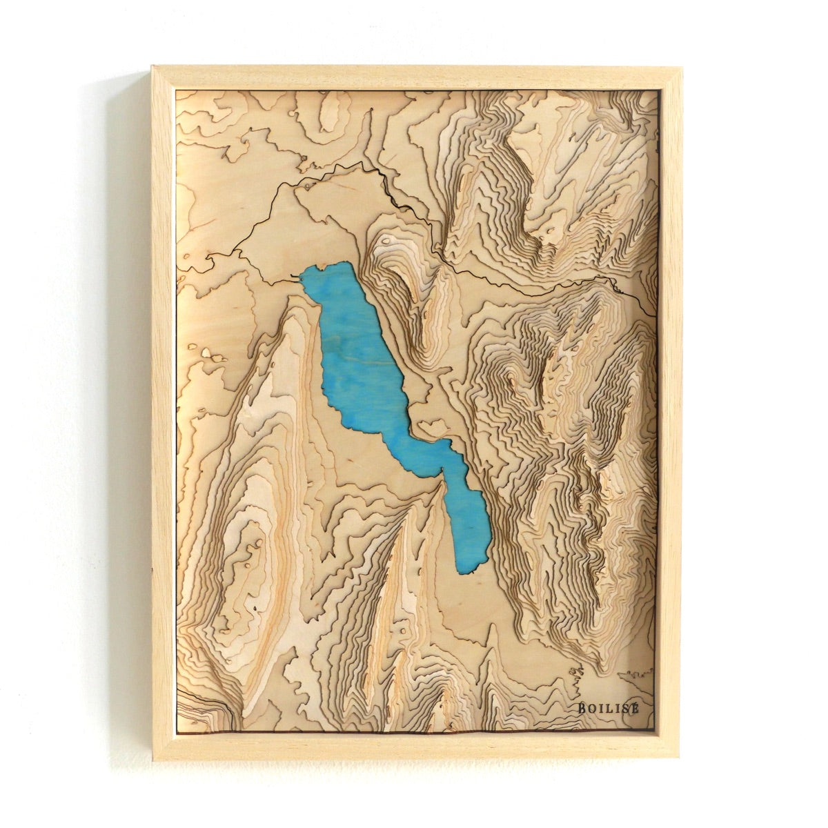 Carte du lac d'Annecy, cadre standard brut et lac turquoise