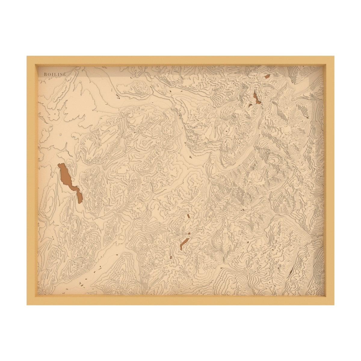 Carte entièrement en bois de la Savoie Mont Blanc