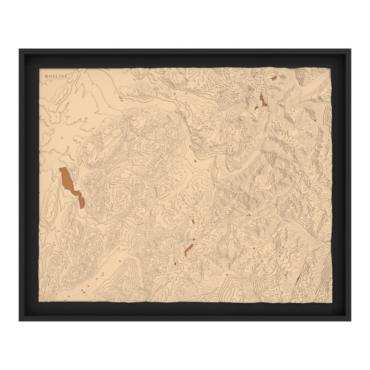 Carte topographique en bois et en relief de Megève.