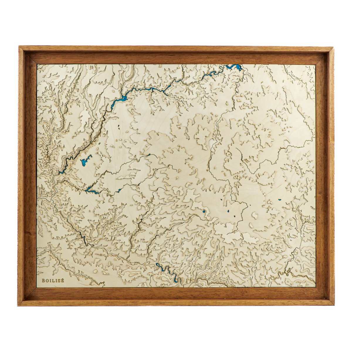 Carte topographique en bois et en relief du massif de l'Aubrac