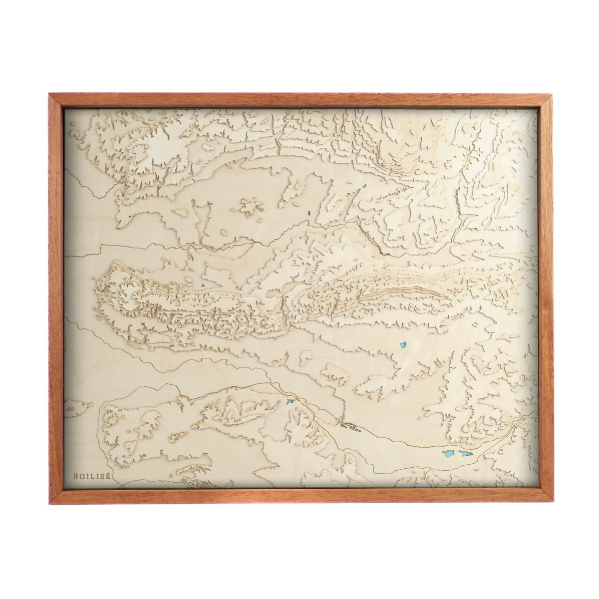 Carte en bois et en relief du massif du Lubéron