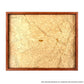 Carte topographique en bois du relief des ballons des vosges dans un cadre standard brun
