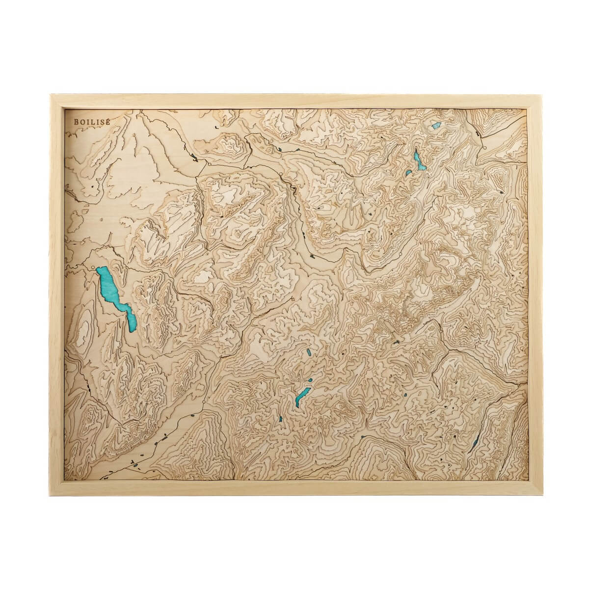 Carte de la Savoie Mont Blanc avec les lacs en bleu turquoise