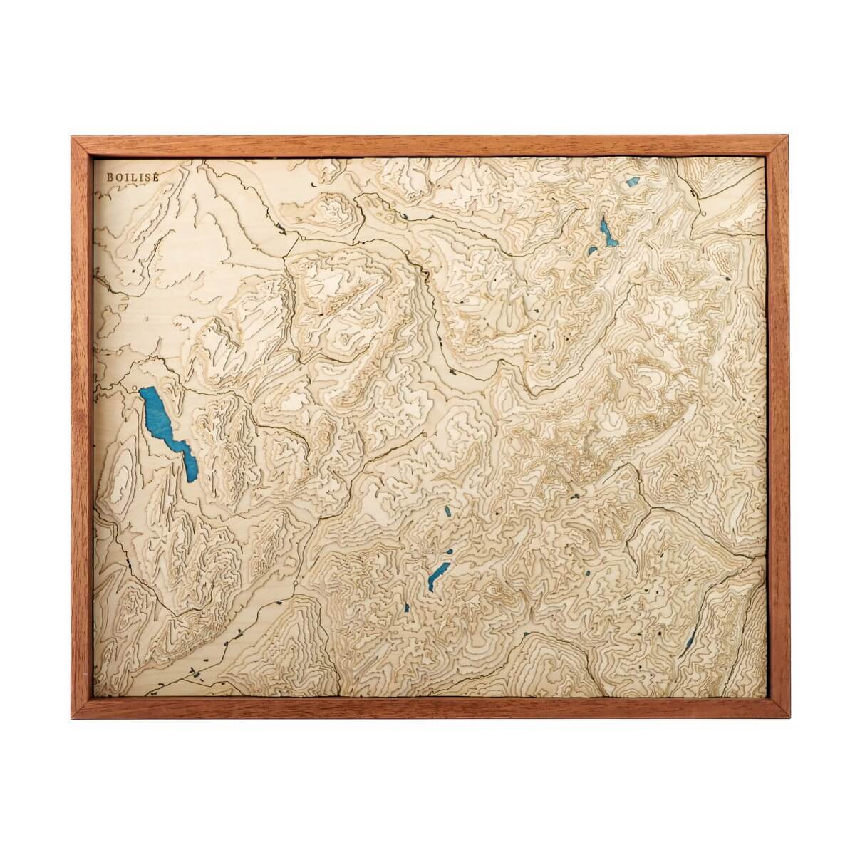 Carte topographique en bois de la Savoie Mont Blanc