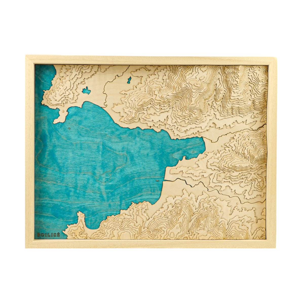 Carte en relief de la baie de Propriano en Corse